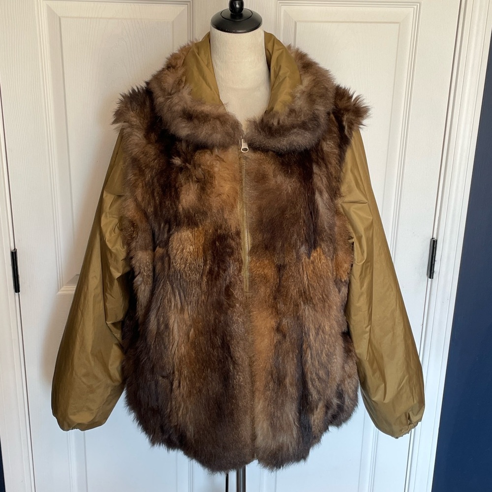 Unbranded Reversible Fur Collared Oversized Jacket Size Large - Picture 5 of 12